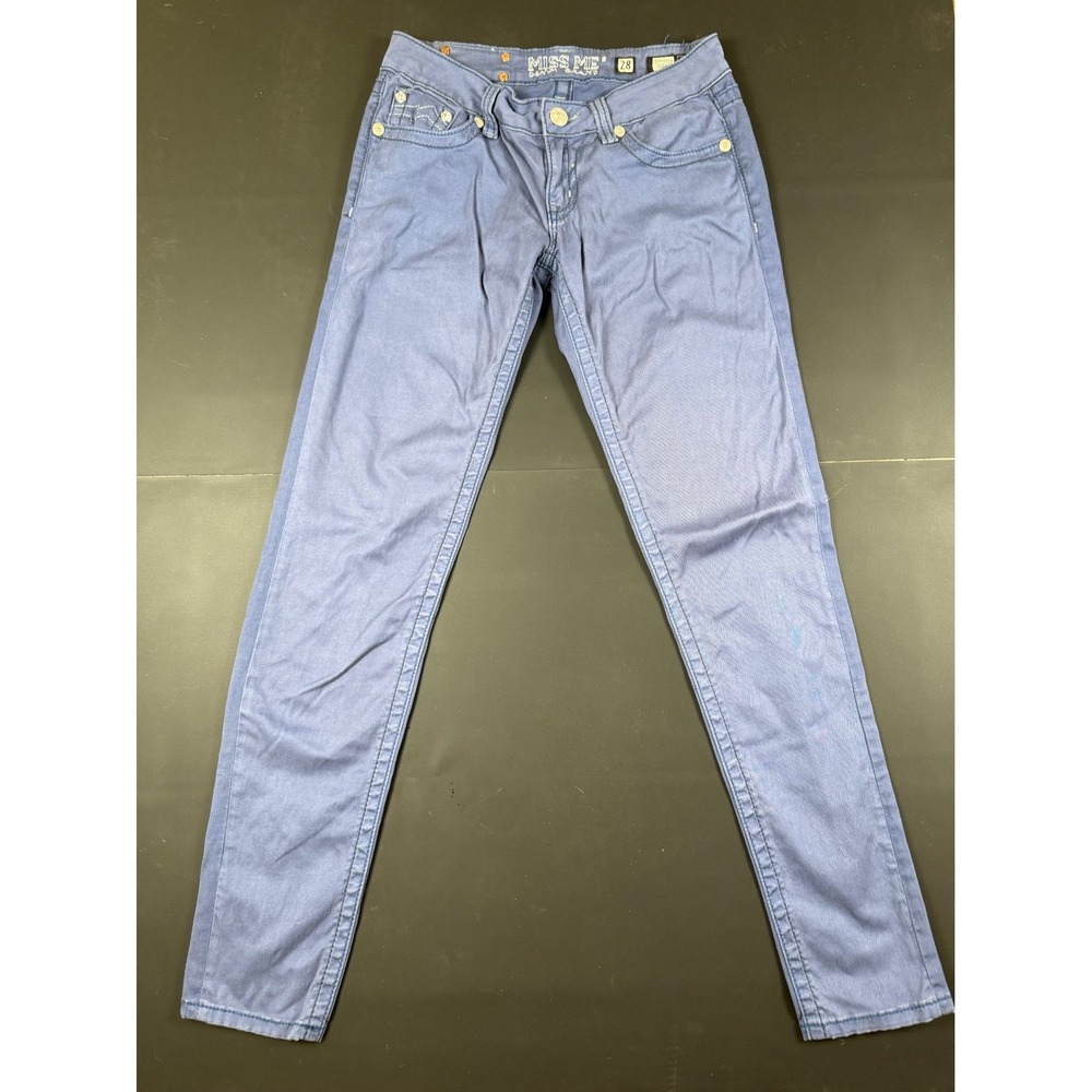Miss Me Jeans 28 Skinny Periwinkle Blue Embroidered Back Pockets Y2K 3223